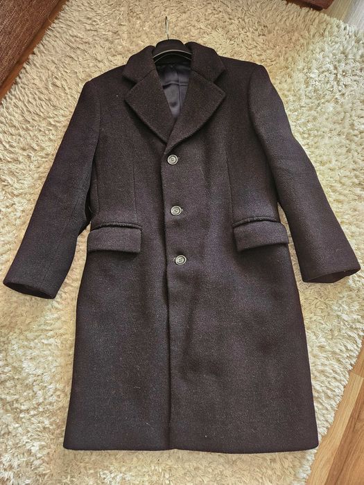 Palton negru barbatesc, de lana