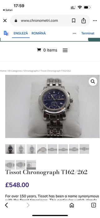 Ceas Tissot Chronograph T162/262 Ca Nou La Cutie Geam Sapphire Crystal