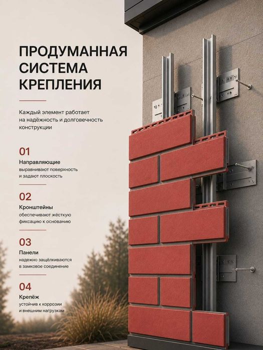 Фасадные панели от Грандлайн Кирпич клинкерный керамический