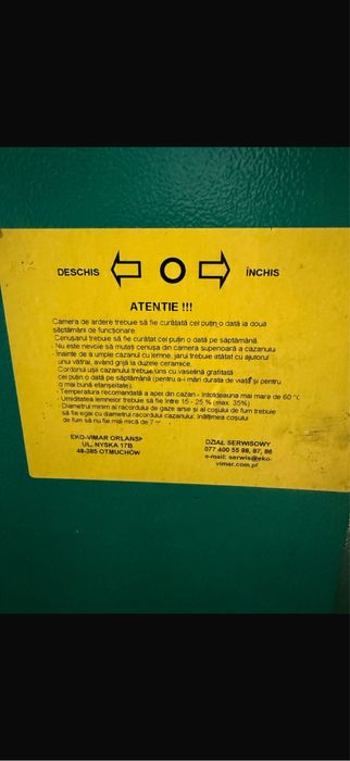 Vând centrala pe lemne cu gazefiere 40kw+ puffer inox