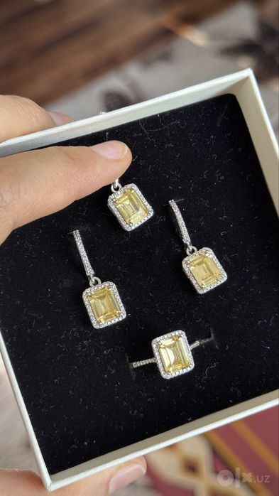 Комплект серебра Турция 925-й пробы kumush komplekt 925 proba Turkiya