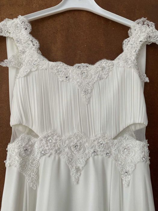 Официална бяла дълга рокля за момиче р-р 158