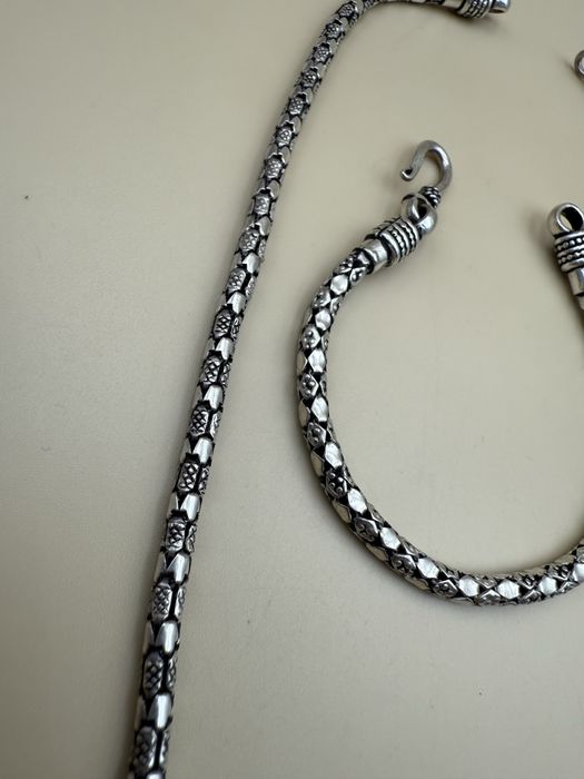 Set lant si bratara argint masiv