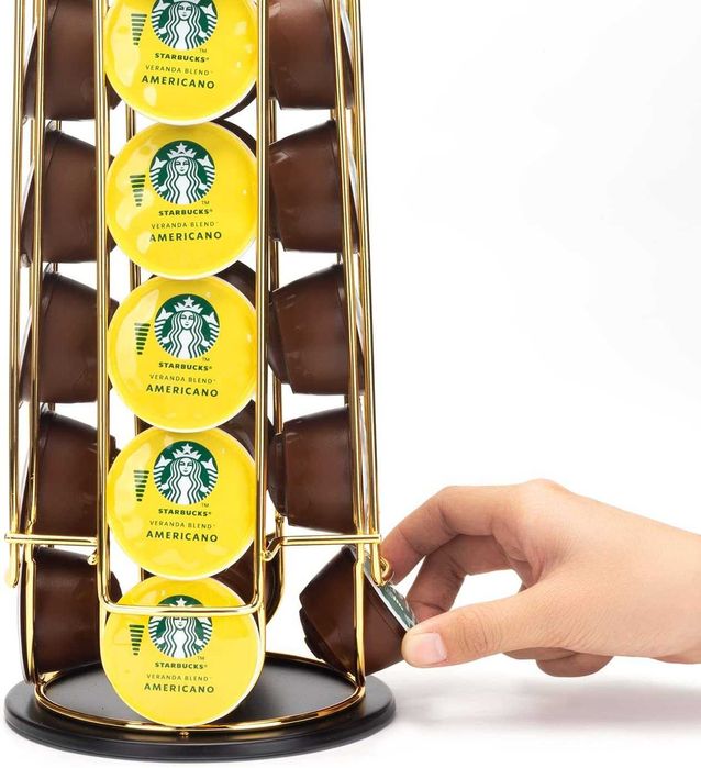 Поставка за капсули Dolce Gusto Долче Густо въртяща златна или черна гр ...