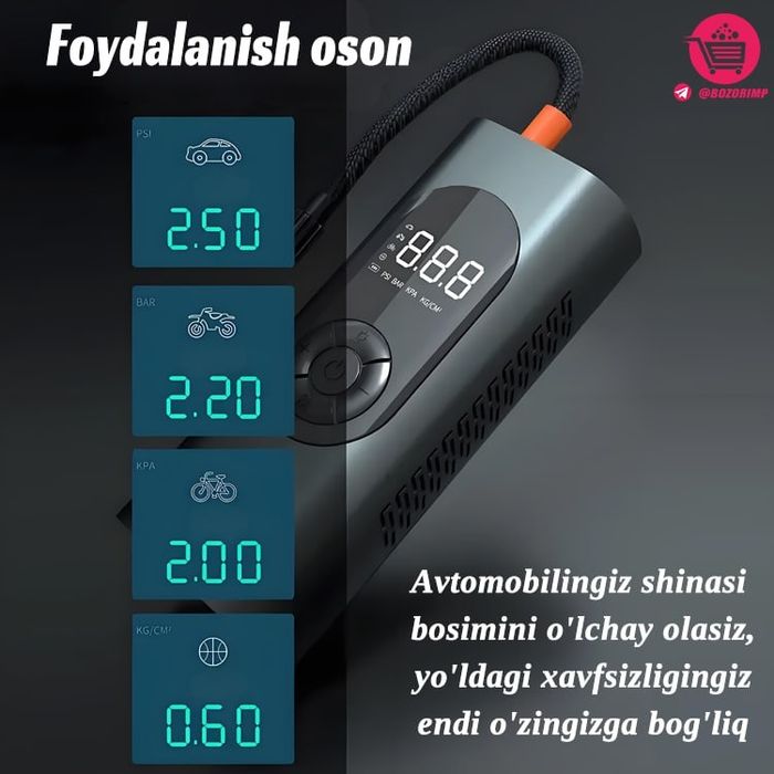 Simsiz havo haydovchi nasosi
Yangi avlod avtomobil yordamchisi