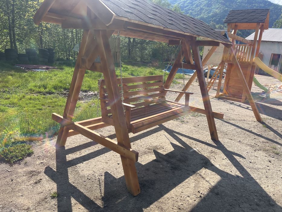 Locuri de joacă premium din lemn - complex de joacă pentru copii - leagăne - mobilier de grădină
