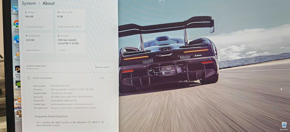 Мощнo Геймърско РС Intel I7 13700/32Gb 4000Mhz/1Tb/Asus 3070TI/Гаранци