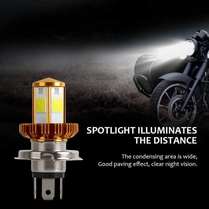 1 БРОЙ LED Диодна крушка H4 за Мотор Мотоциклет 100W 12V +200%