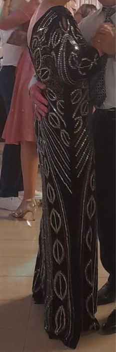 Rochie catifea albastra cu pietre