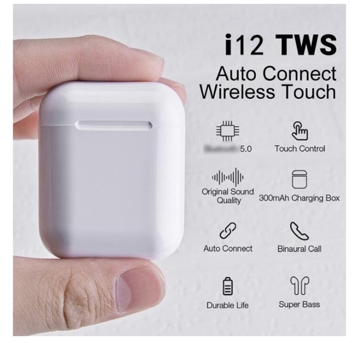 Căști wireless TWS i11, Bluetooth 5.0, touch, compatibile Android & iOS, alb Aden.