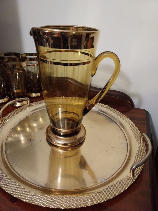 Италиански кристален сервиз със златно покритие