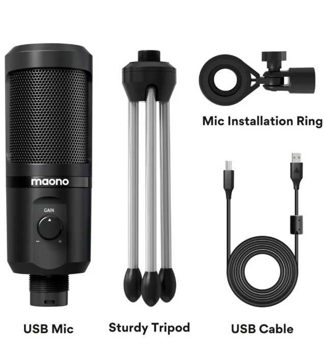 MAONO Микрофон игровой (для стриминга) AU-PM461TR, черный