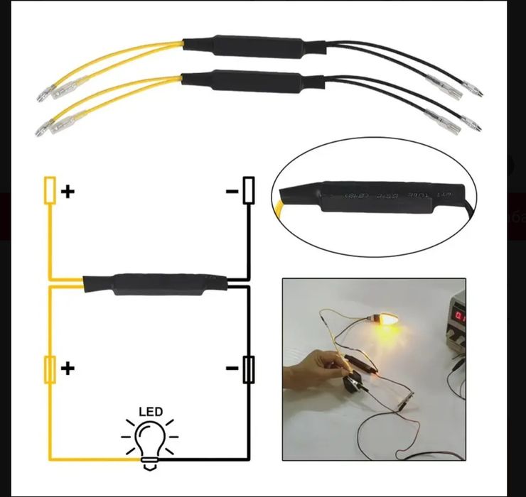 Комплект от 2 LED декодера резистори за мотоциклетна сигнализация