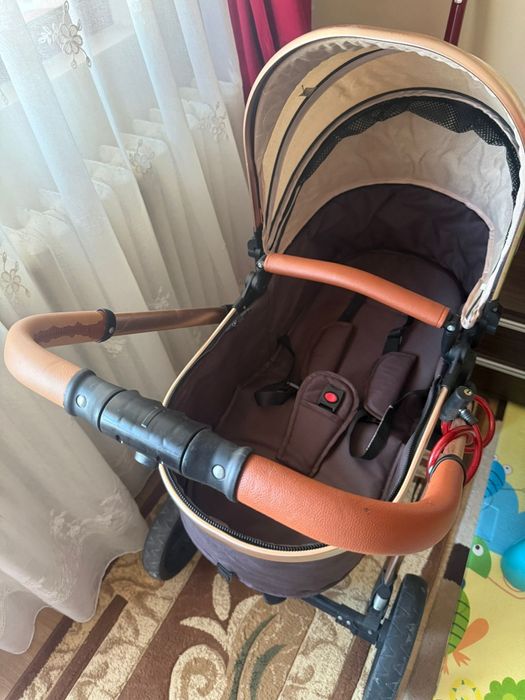 Căruț bebe cu landou și scoică auto