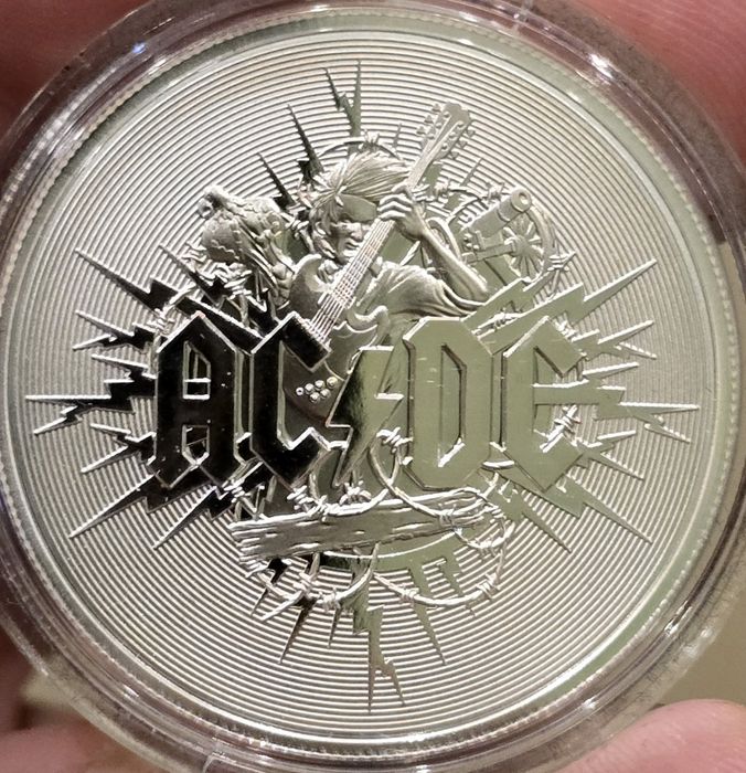 Zodiac Music Legends Bhutan ACDC monede lingou argint 999