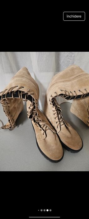 Cizme peste genunghi piele intoarsa