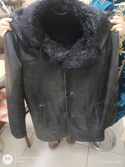 Кожаная куртка дублёнка