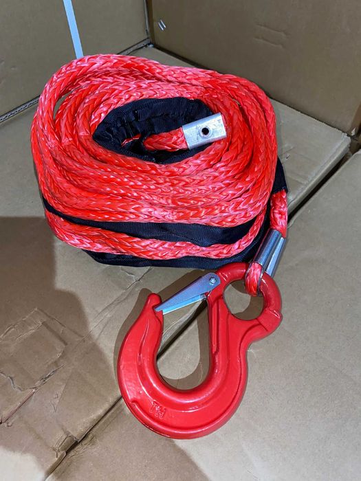 Cablu troliu auto sintetic 28mx12mm cu carlig inclus