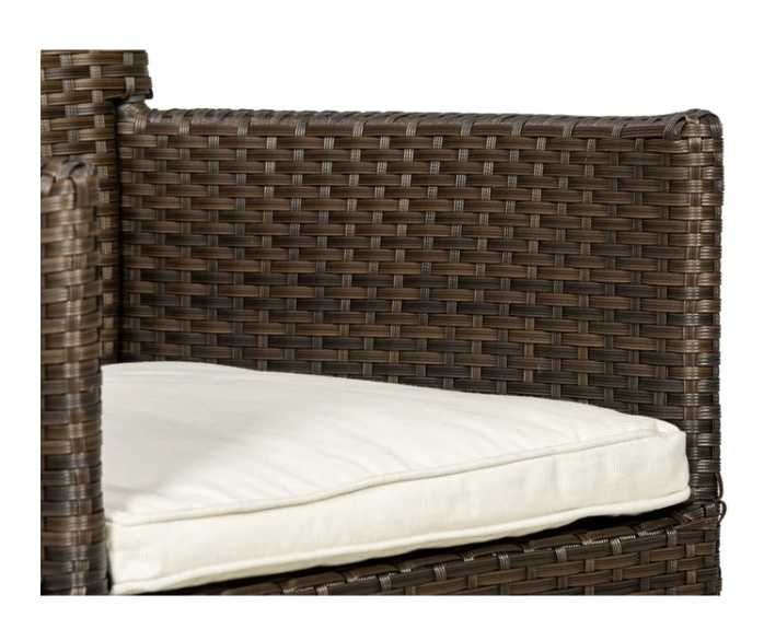 НЕМСКИ 6 местен ратанов трапезен комплект – Черен или Кафяв +ЛЕД ФЕНЕР