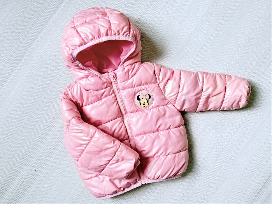 Бебешко/ детско зимно розово яке Мини маус 80 размер