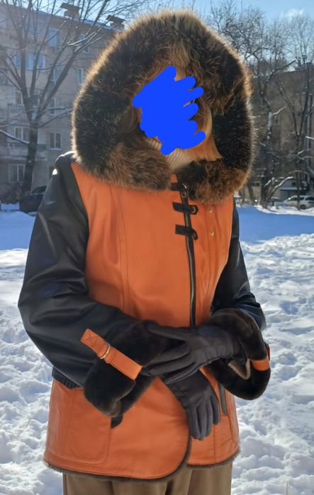 Дубленка из 100% меха и кожи ягнёнка