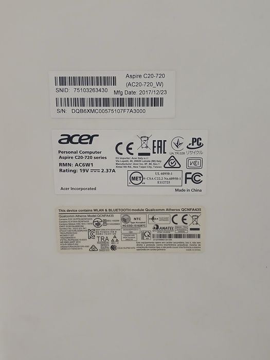 Моноблок acer c20-720