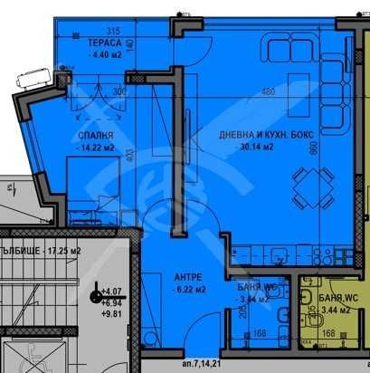 Двустаен апартамент в Остромила 381-14952