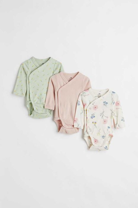 Боди H&M новые с длиным рукавом  девочку 3-6 мес цена за 3 шт