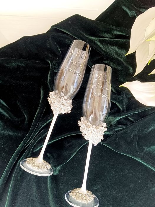 Сватбени чаши от  30 лв на комплект - ръчно изработени