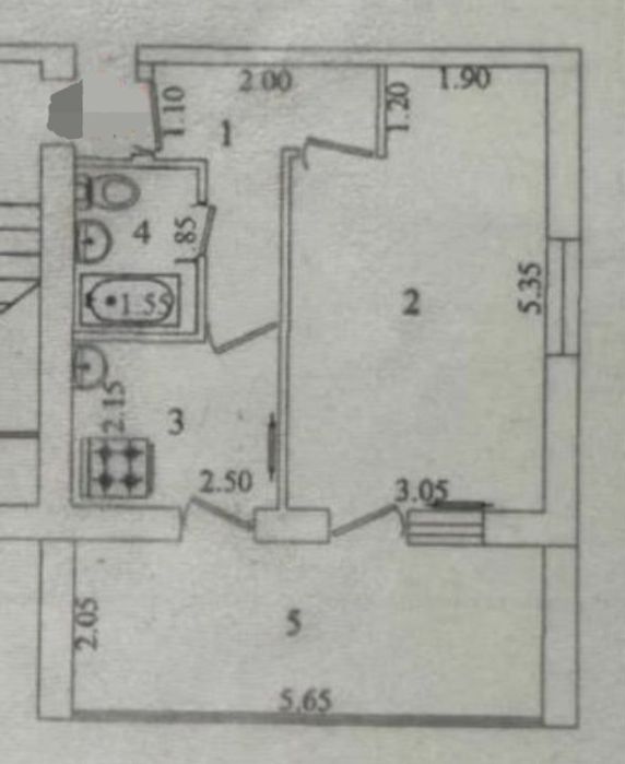 Чиланзар 25. Алмаз. Продается квартира 1 комнатная. Балкон 2/6