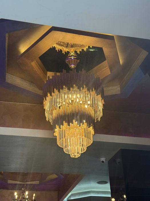 Candelabru mare Luxury cu elemente tip cristal – pe 3 niveluri