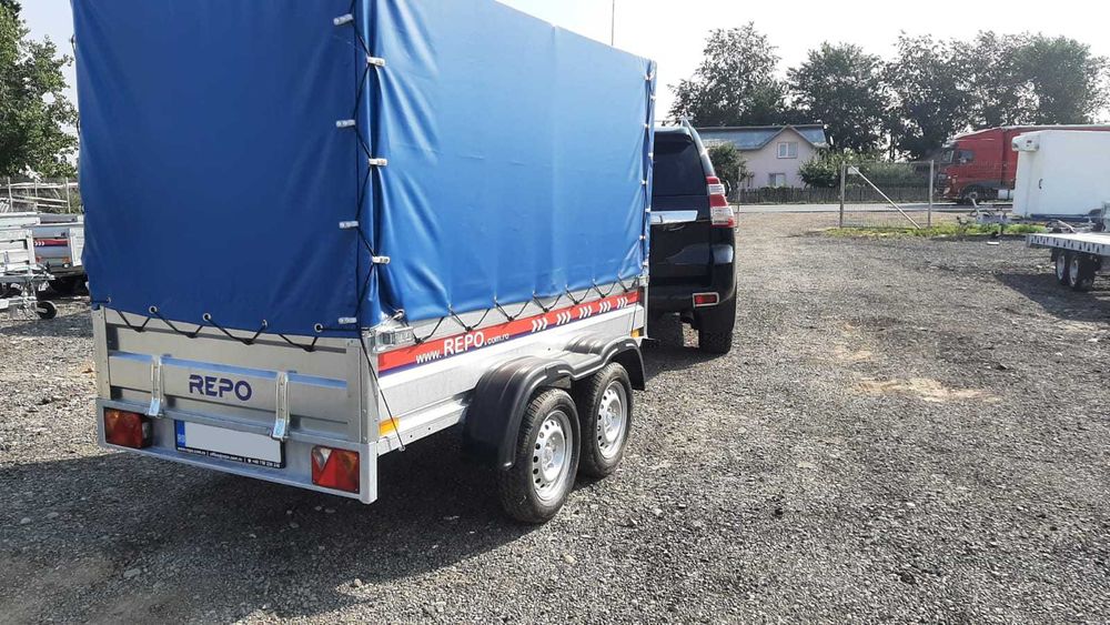 Remorca noua REPO 750kg doua axe , cu obloane basculabila