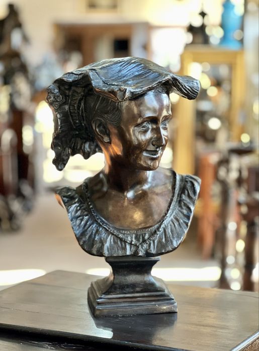 Sculptură Bust din Bronz *** vintage / antic / vechi / retro ***