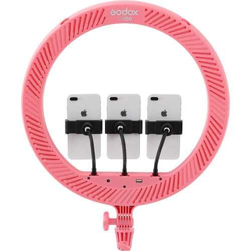 Розова LED ринг светлина Godox LR150 PINK Ring LED Light