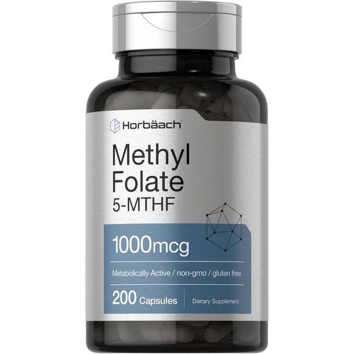 Метилфолат.Фолиевая кислота.Horbäach Methyl Folate 1000 мкг200 капсул