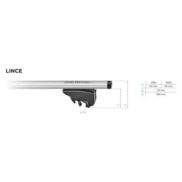 Bare transversale aero cu prindere pe sine Menabo Lince Silver