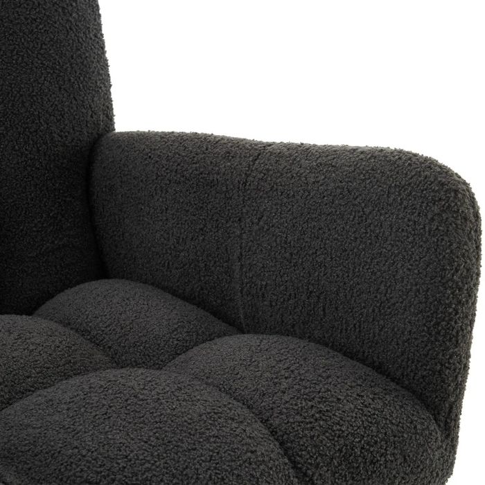 NOU Fotoliu balansoar, teddy, negru