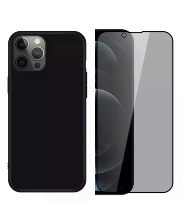 Iphone 15/16E/16/17 PRO MAX AIR Husa Silicon Folie Sticla 6D Privacy