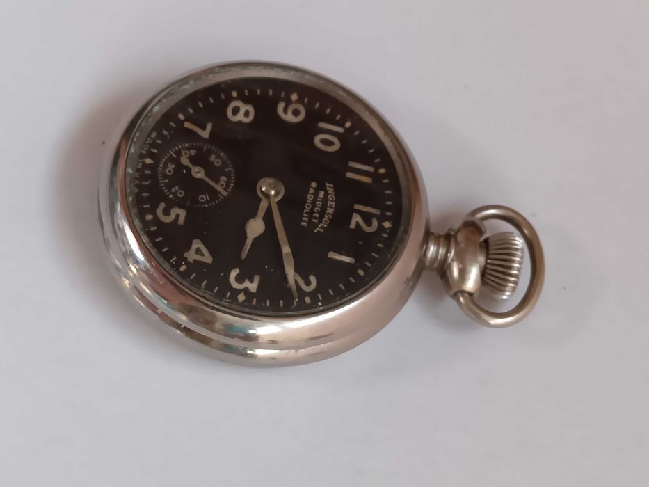 Ceas mecanic militar Ingelsoll Midget Radiolite, made in U.S.A anii 20