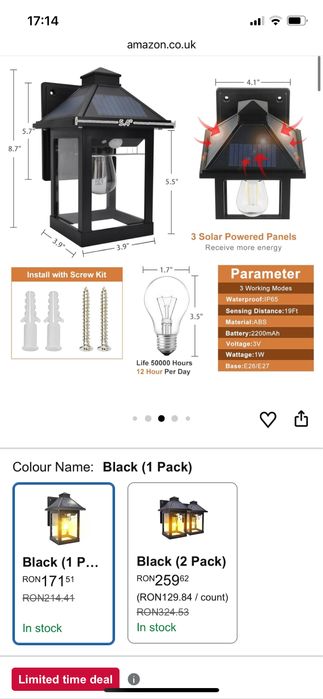 Lampa solara pentru exterior