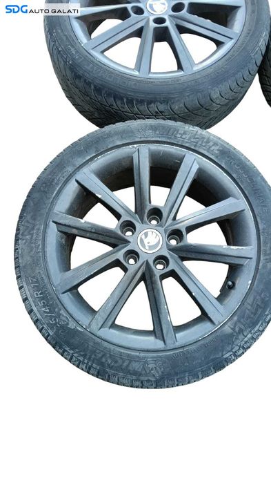 Set 4 Jante Roti Aliaj 225 45 17 R17 7Jx17H2 ET49 Skoda Octavia 2 2004 - 2013 Cod 5E0601025BT 5E0601025BTJX2 [M8153]