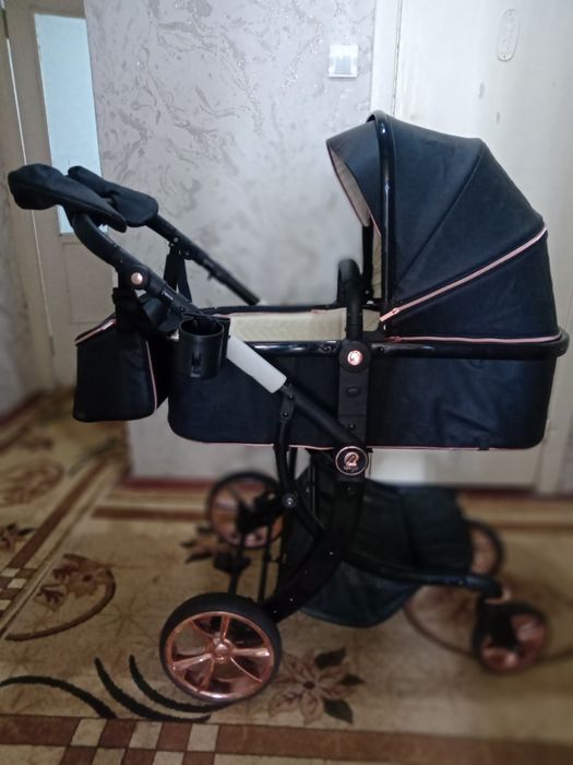 Коляска трансформер New lux  2 в1 кожанный зима-лето