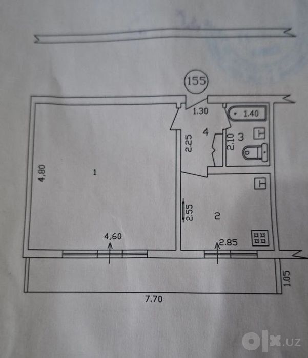 Продается 1 комнатная квартира, ориентир Сарбаст, Тузель1