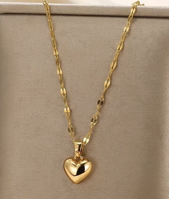 НАМАЛЕНИЕ! Уникално дамско колие сърце - за подарък + КУТИЙКА! 18 к