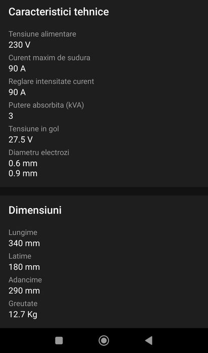 Aparat de sudura cu sarma