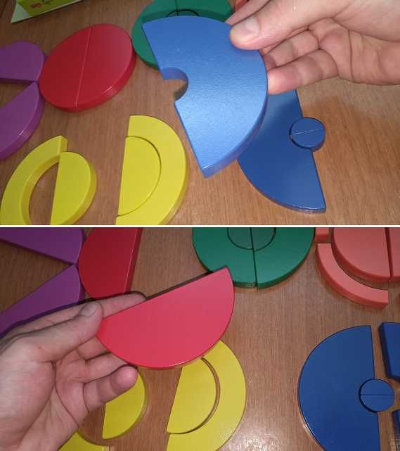 Habi Spiel Math Circlelance Дървени цветни елементи в кутия