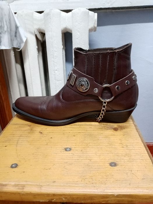 Кожаные зимние ботинки