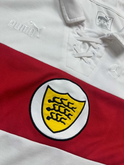 Tricou Retro VfB Stuttgart 125 Years Anniversary Puma L Lace Collar Ediție Limitată