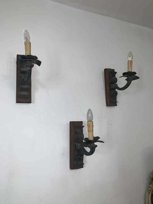 Set de trei aplice filigorie din fier forjat