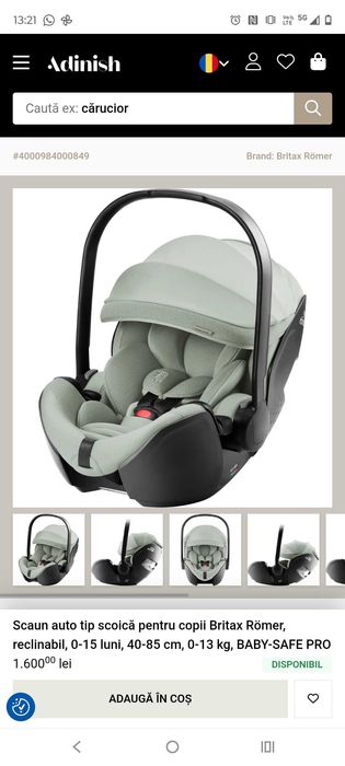 2 scoici auto britax romer baby safe pro